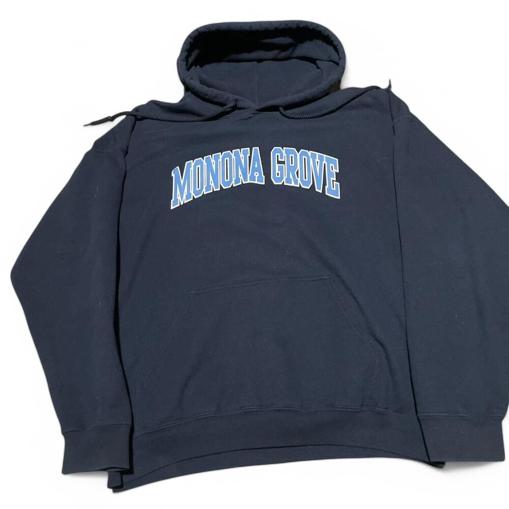 Gildan Men's Navy and Blue Hoodie